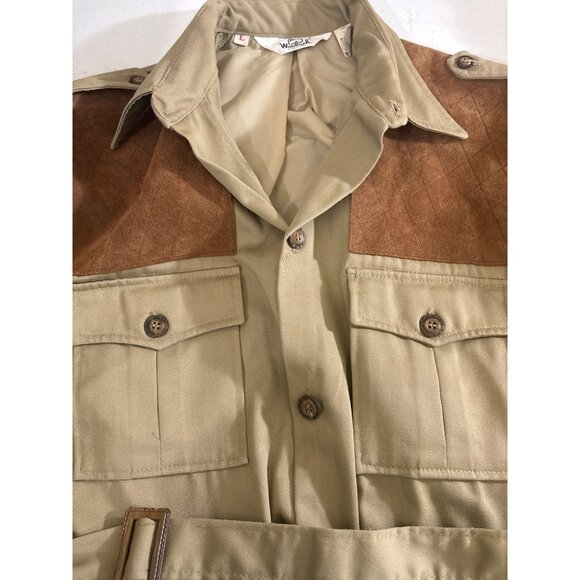 VTG Woolrich Mens Safari Style, Hunting, Field, Jacket Outerwear Suede Accents & - Picture 5 of 5